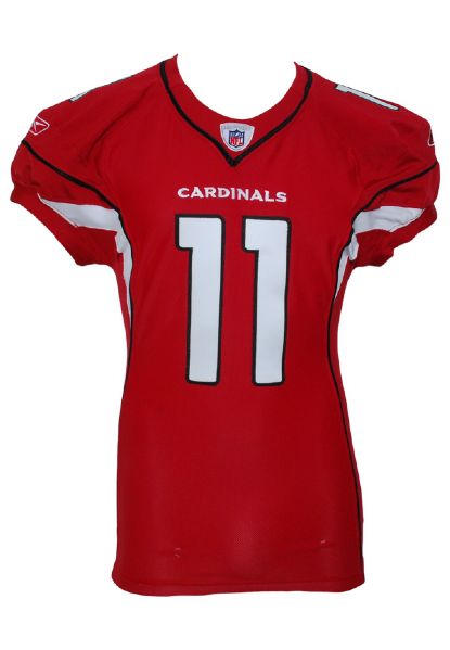 2009 Larry Fitzgerald Arizona Cardinals Game-Used & Autographed Home Jersey (JSA)(Letter of Provenance from Teammate)