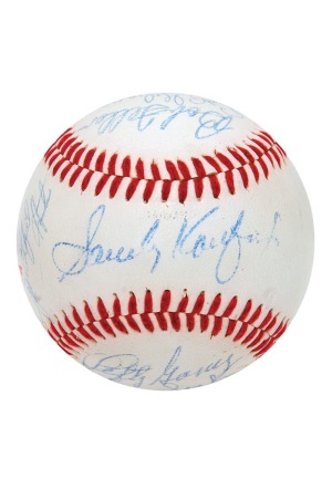 Hall of Fame Pitchers Autographed Baseball (JSA)
