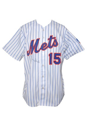 1999 Jerry Grote NY Mets Old Timers Day Worn & Autographed Home Jersey (JSA)
