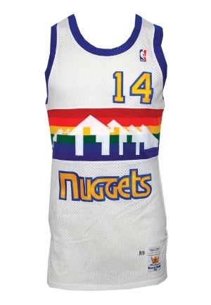 1989-90 Michael Adams Denver Nuggets Game-Used Home Uniform (2)