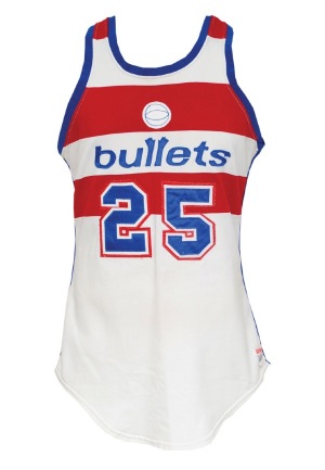 Circa 1983 Darren Daye Washington Bullets Game-Used Home Jersey with Shorts (2)