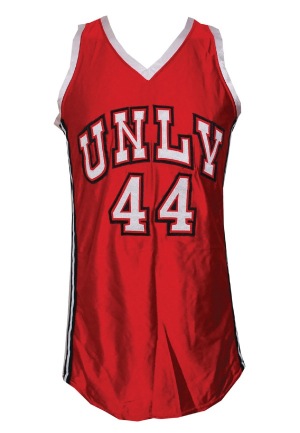 1987 Jarvis Basnight UNLV Final Four Game-Used Road Jersey (Photomatch)