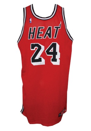 1997-98 Jamaal Mashburn Miami Heat Game-Used Road Jersey