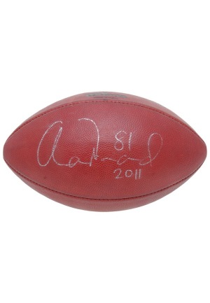2011 Aaron Hernandez New England Patriots Game-Used & Autographed Football (JSA)