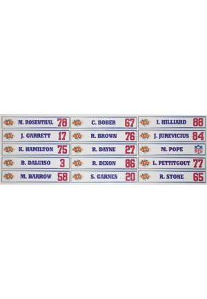 Lot of NY Giants Super Bowl XXXV Locker Room Nameplates (15)