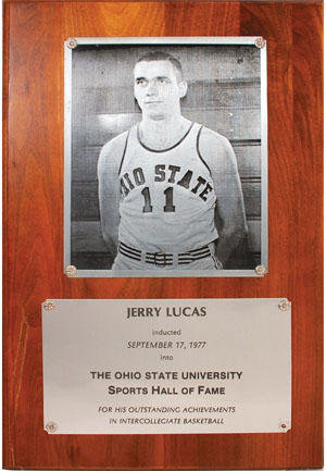 9/17/1977 Jerry Lucas Ohio State University Sports Hall of Fame Induction Plaque (Lucas LOA • HoF LOA)