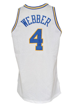 1993-94 Chris Webber Rookie Golden State Warriors Game-Used & Autographed Home Jersey (JSA)