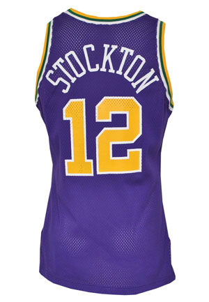 1994-95 John Stockton Utah Jazz Game-Used Road Jersey
