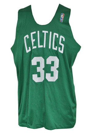 Circa 1991 Larry Bird Boston Celtics Worn Reversible Warm-Up Practice Jersey