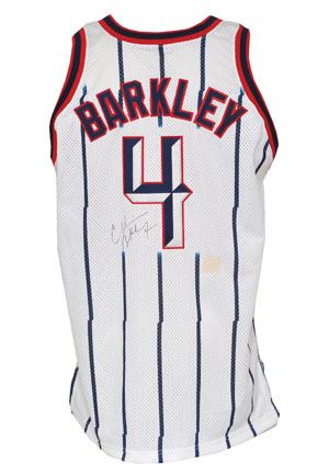 1997-98 Charles Barkley Houston Rockets Game-Used & Autographed Home Jersey (JSA)