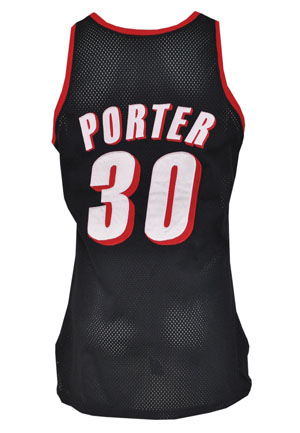 1991-92 Terry Porter Portland Trailblazers Game-Used Road Jersey & Worm Warm-Up Jacket (2)(Equipment Manager LOA)