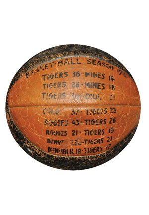 1915 Colorado College Game-Used Painted Trophy Basketball