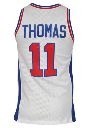 1992-93 Isiah Thomas Detroit Pistons Game-Used & Autographed Home Jersey (JSA)(Sourced from National Basketball Trainers Association)