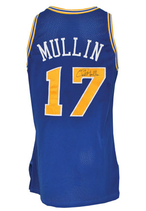 1991-92 Chris Mullin Golden State Warriors Game-Used & Autod Road Jersey with Captains "C" (JSA • Sourced from National Basketball Trainers Association)