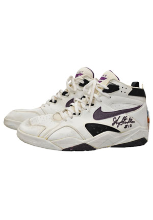 John Stockton Utah Jazz Game-Used and Autographed Sneakers (JSA)