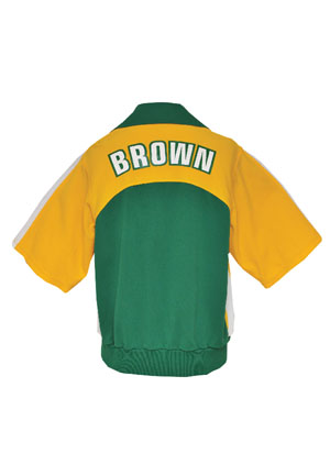 Late 1970s Freddie Brown Seattle SuperSonics Worn & Autographed Road Warm-Up Suit (2)(JSA)