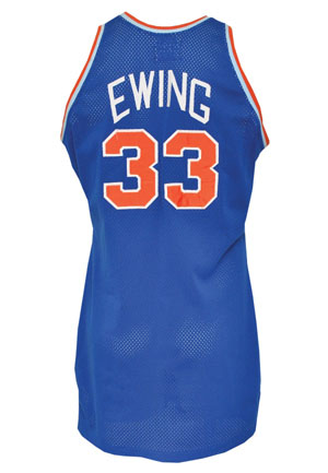 1985-86 Patrick Ewing Rookie NY Knicks Game-Used Road Uniform (2)(Pounded)