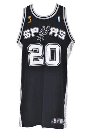 2007 Manu Ginobili San Antonio Spurs NBA Finals Game-Used Road Jersey (Championship Season)