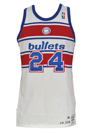 1986-87 Jeff Malone Washington Bullets Game-Used Home Uniform (2)(Photomatch)