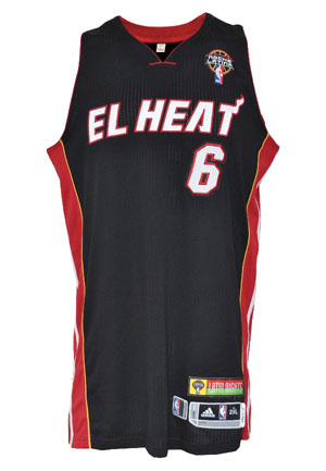 3/4/2012 LeBron James Miami Heat "El Heat" Game-Used Black Alternate Jersey (Photomatch • Championship & MVP Season • Latino Nights • NBA LOA)