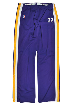 1987-88 Magic Johnson Los Angeles Lakers Worn Warm-Up Pants (Championship Season)