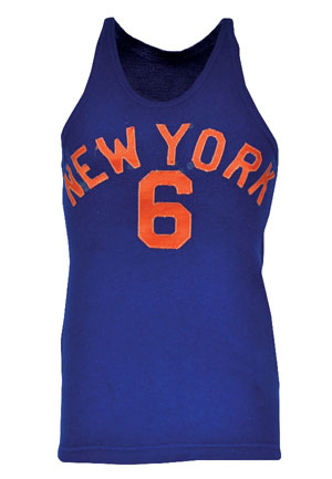 Circa 1948 Sid Tannenbaum NY Knicks Game-Used Road Wool Jersey (Earliest Known Example • Pre-NBA • Team Repairs)