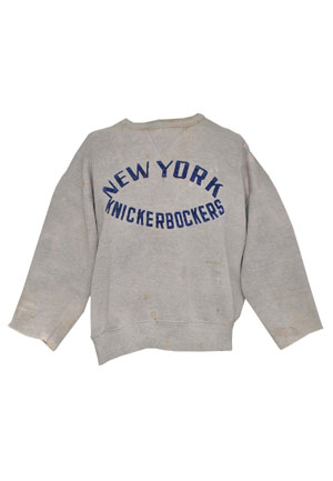 Circa 1950 New York Knickerbockers Player Issued Warm-Up Sweatshirt (Vintage Photo Style Match)
