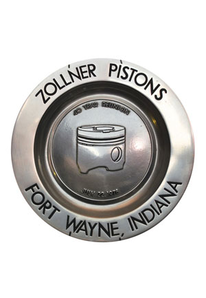 7/22/1978 Andy Phillip Zollner Pistons 40 Year Reunion Award Plate (Rare) (Phillip Family LOA)