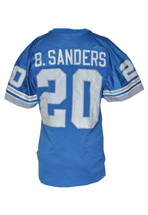 1995 Barry Sanders Detroit Lions Game-Used Home Jersey
