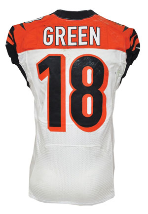 12/23/2012 A.J. Green Cincinnati Bengals Game-Used Road Jersey (Photomatch • Unwashed • Pro Shop Tagging)