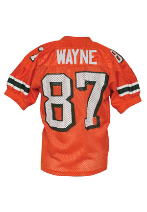 1998 Reggie Wayne University of Miami Hurricanes Game-Used Home Jersey