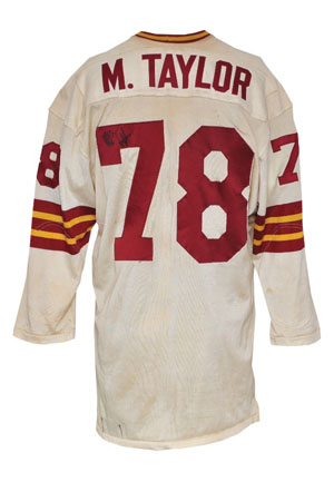 1971 Mike Taylor Washington Redskins Game-Used & Autographed Road Jersey (JSA)