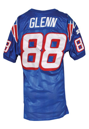 1998 Terry Glenn New England Patriots Game-Used Home Jersey (Team Repairs • Team Stamp)