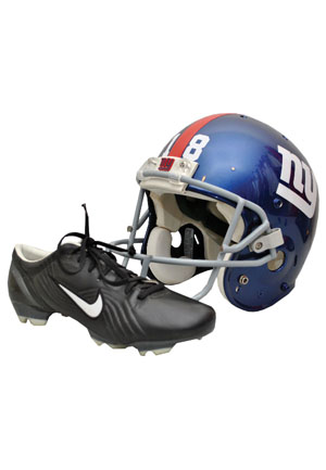 2007 Jeff Feagles New York Giants Game-Used Helmet and Punting Cleat (2)(Photomatch)