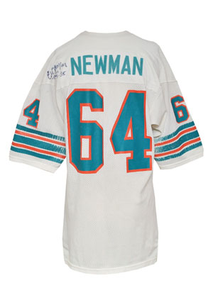 Mid 1970s Ed Newman Miami Dolphins Game-Used & Autographed Road Jersey (JSA)