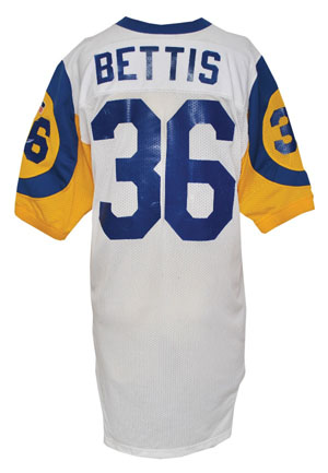1994 Jerome Bettis Los Angeles Rams Game-Used Road Jersey (Team Repairs)