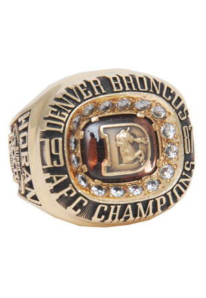 1987 Mike Horan Denver Broncos AFC Championship Players Ring