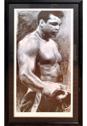 Framed Muhammad Ali Autographed LE Stephen Holland Litho (JSA)