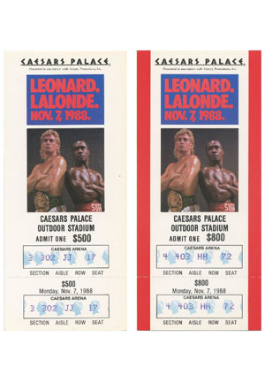 Lot of 11/7/1988 Sugar Ray Leonard vs. LaLonde Full Fight Tickets (42 tickets)