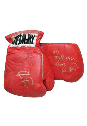 9/3/1977 Aaron Pryor Fight Worn & Autographed Gloves & Signed Contract (3)(JSA)