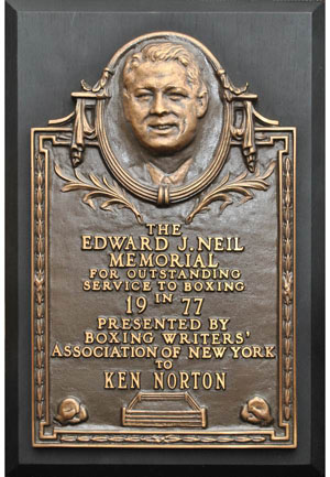 1977 Ken Norton Edward J. Neil Memorial Fighter of the Year Award Plaque (Mint • Family Sourced)