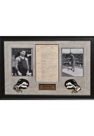 4/4/1957 Jack Harrison Dempsey Full Name Autographed & Framed Referee Application (JSA)
