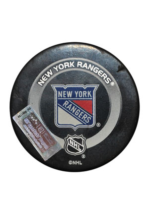 2/4/2004 Jaromir Jagr NY Rangers Game-Used Goal Puck