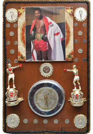 Larry Holmes Personally Owned Clock Display Piece