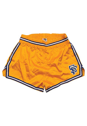 Three Pair of George Lee San Francisco Warriors Game-Used Shorts (3)