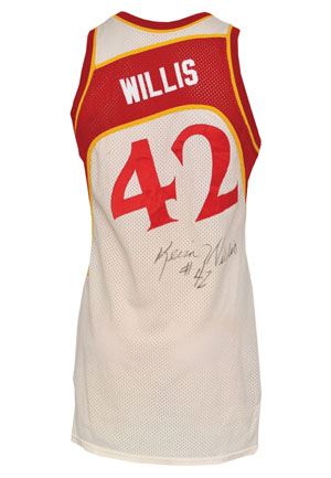 1986-87 Kevin Willis Atlanta Hawks Game-Used & Autographed Home Jersey (JSA)