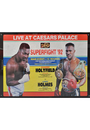 Framed "Superfight 92" Holmes vs. Holyfield On-Site Fight Poster