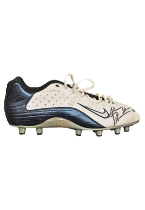 Jim Flanigan, Dorsey Levens, Jake Plummer and Junior Seau Game-Used and Autographed Cleats (4)(JSA • Great Provenance)