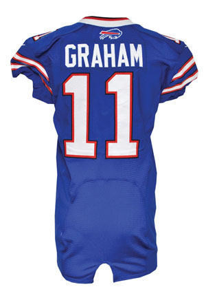 2012 T.J. Graham Rookie Buffalo Bills Photo Shoot Worn Home Jersey (Photomatch • NFLPA Rookie Premiere)