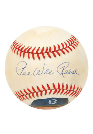 Pee-Wee Reese Single Signed Hand-Painted Baseball (JSA)
